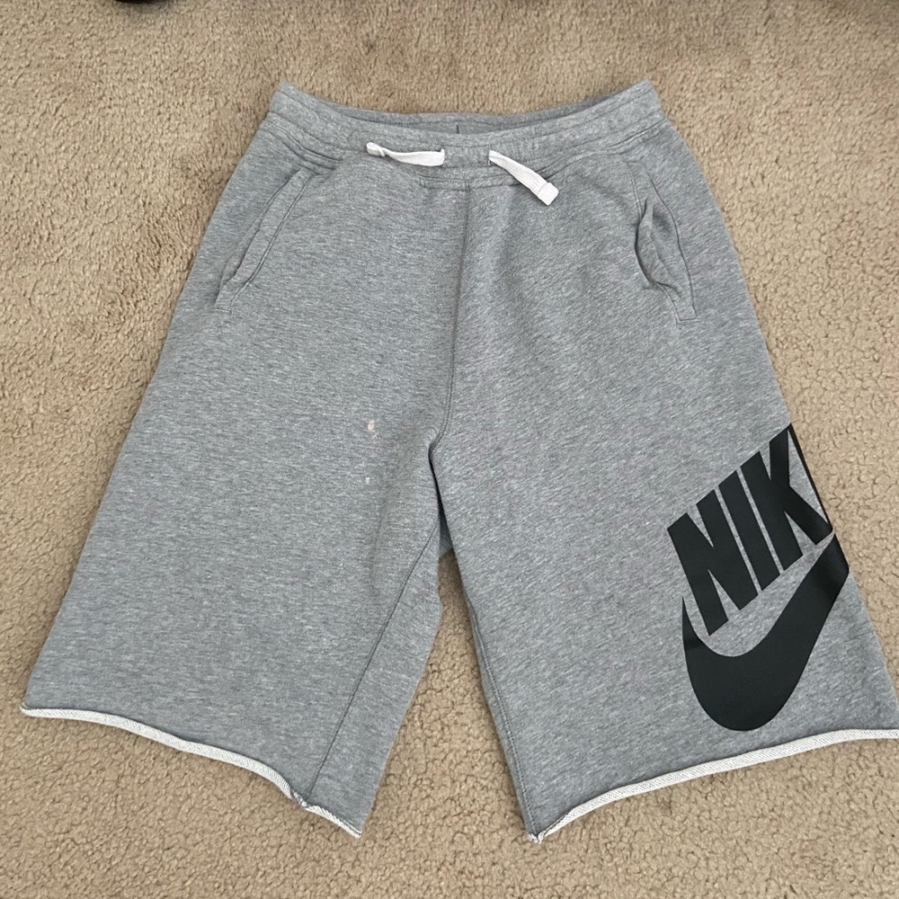 gray nike sweat shorts